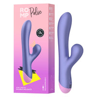 purple vibrator with tiped top, clitoral stimulator beside box packaging