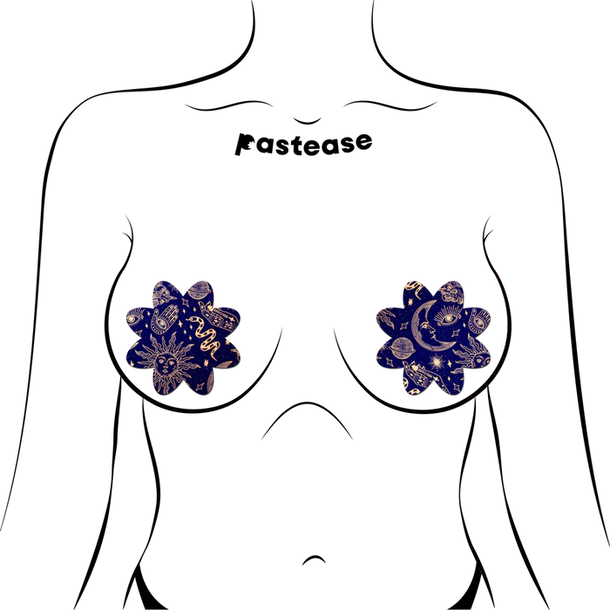 midnight celestial sun & moon on female torso