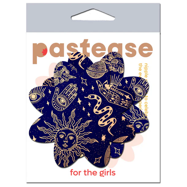 midnight celestial sun & moon breast pasties in package