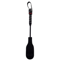 Black paddle with a strap on a white background
