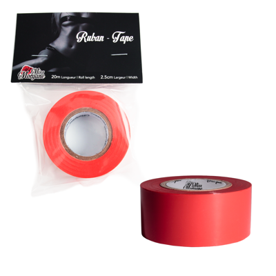 red bondage tape in hanging package