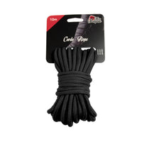 black bondage rope on cardboard card