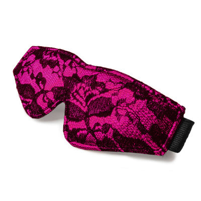 pink eye mask with black lace 