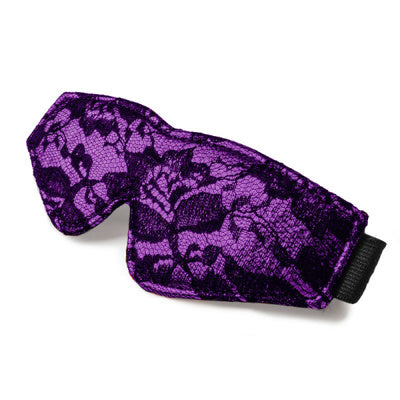 purple eye mask with black lace 