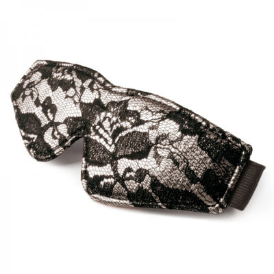 silver eye mask with black lace 