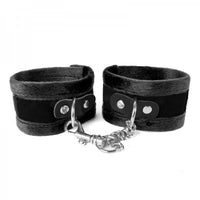 soft plush handcuffs in black