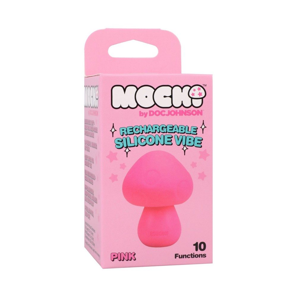 mochi rechargeable silicone vibrating mushroom with box packaging