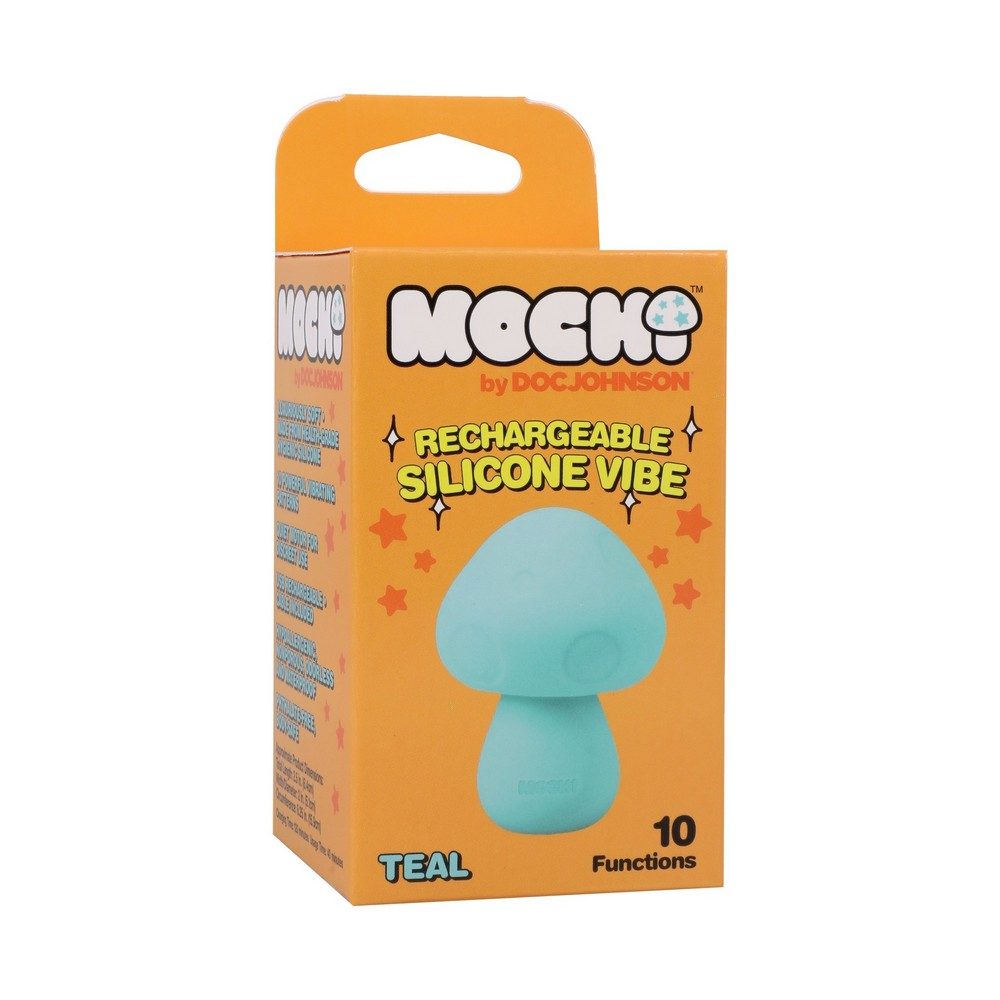 mochi rechargeable silicone vibrating mushroom with box packaging
