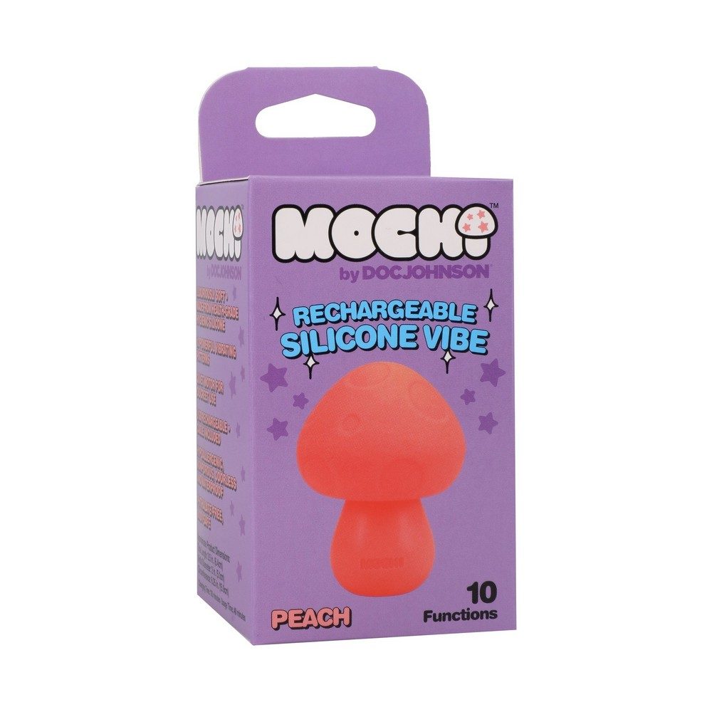 mochi rechargeable silicone vibrating mushroom with box packaging