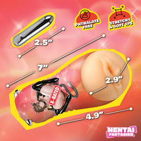 Product packaging with measurements and features on a pink background