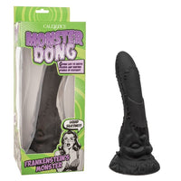 frankestens monster dildo with bottom base, beside box packaging
