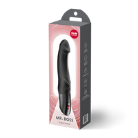G-spot vibrator packaging with 'MR. BOSS' branding on a white background