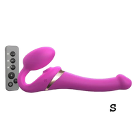 strapless strap on with egg, clitoral suction  and remote control in pink