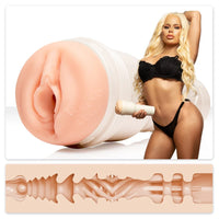 nikki delano in black lingerie with vagina fleshlight masturbator and texture