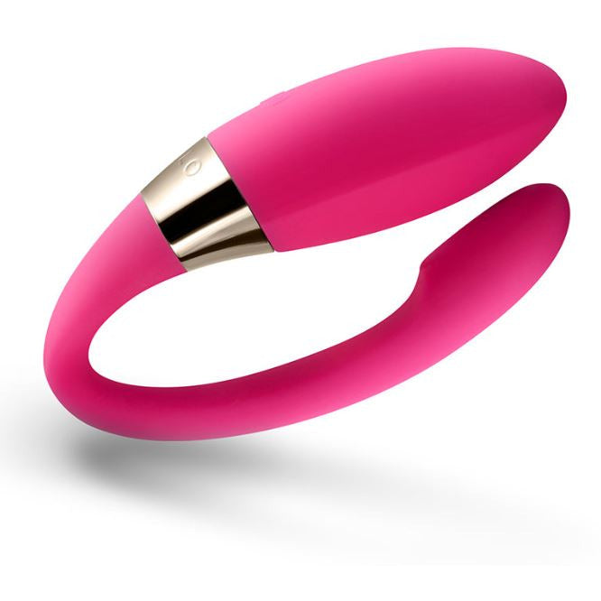 pink u shaped vibrator with internal & external stimulation