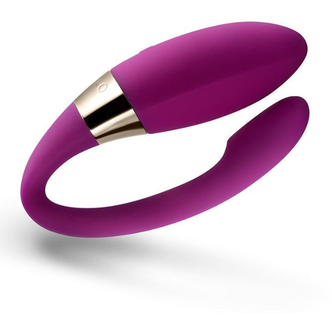 purple u shaped vibrator with internal & external stimulation