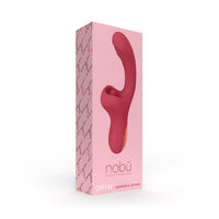 curved head vibrator with licking clitoral stimulator on box packaging