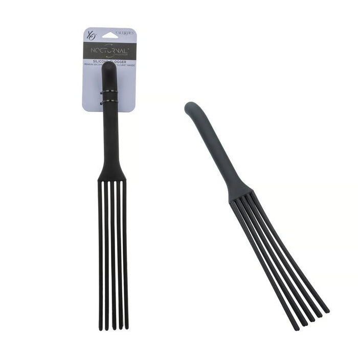black silicone flogger with strands