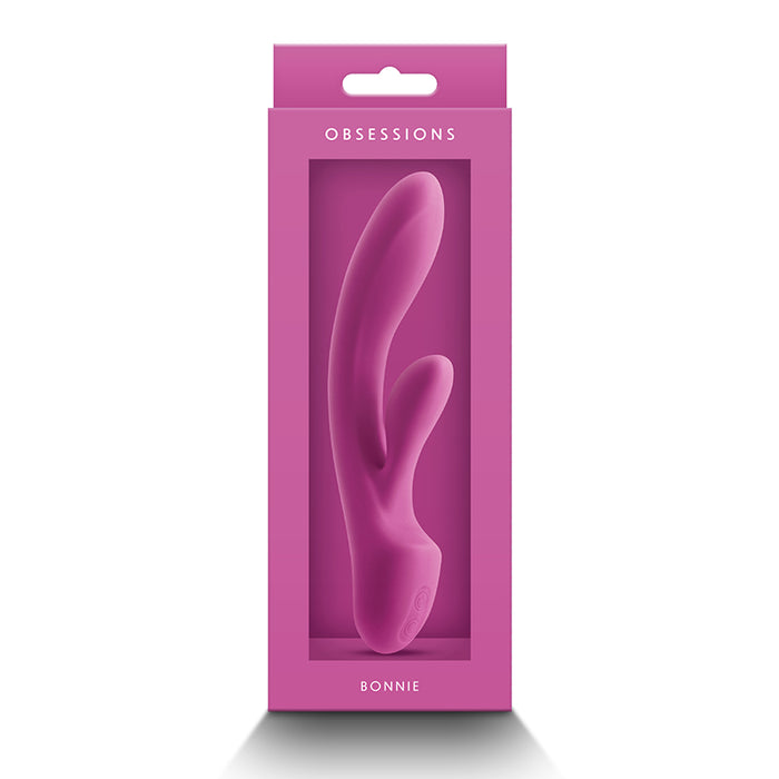 Pink packaging of a product named 'Bonnie' by 'Obsessions' on a white background