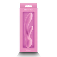 Pink packaging of a bonnie vibrator with 'OBSSESSIONS' branding on a white background