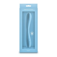 Blue packaging of a rhett vibrator with 'OBSSESSIONS' branding on a white background
