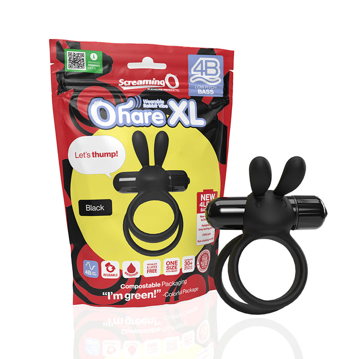 double loop cock ring with bunny ears and package