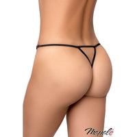 Black thong worn by a model on a white background with 'Mapale' branding.