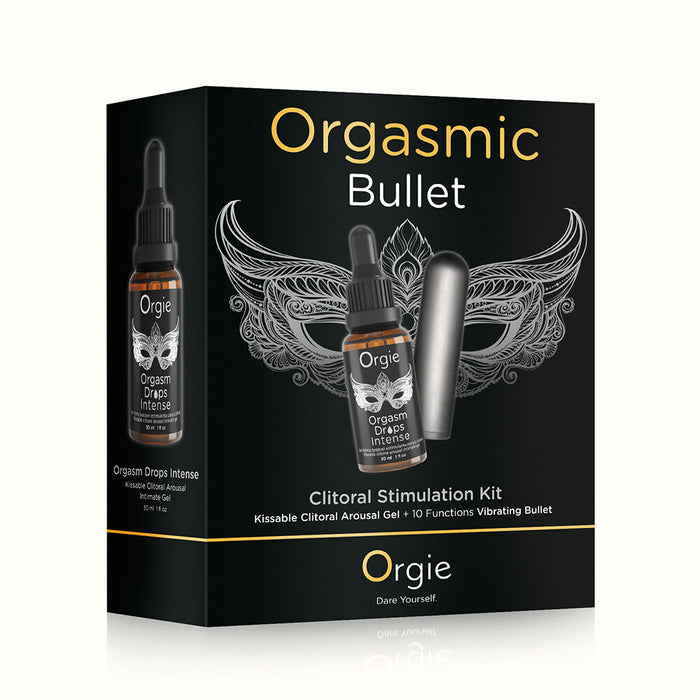 Box of Orgasmic Bullet Clitoral Stimulation Kit by Orgie on a white background