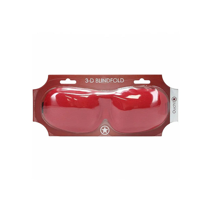 Red 3D blindfold in packaging with a visible brand logo on a white background