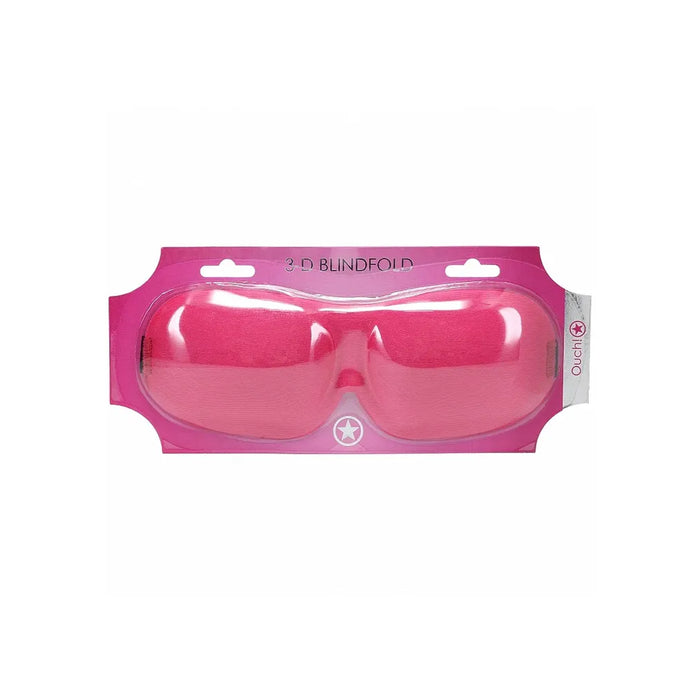 Pink blindfold in packaging on a white background