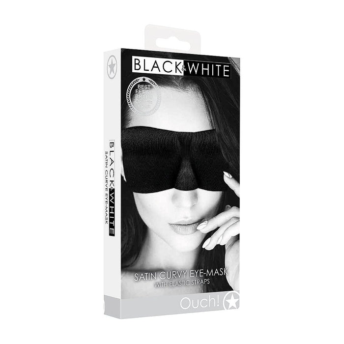 ouch black & white curvy eye mask by shots source adult toys