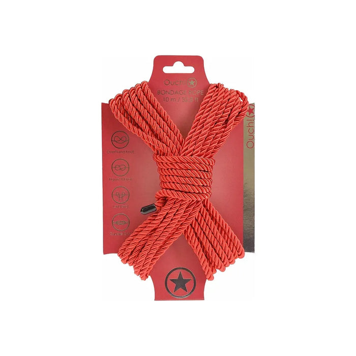 Red rope with packaging featuring a star logo on a white background