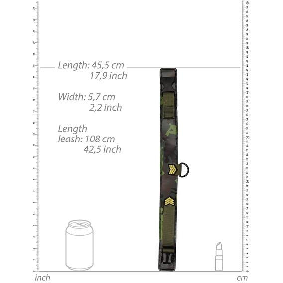 camo collar measurements and comparison to a can and lipstick
