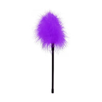 purple feather tickler with black handle