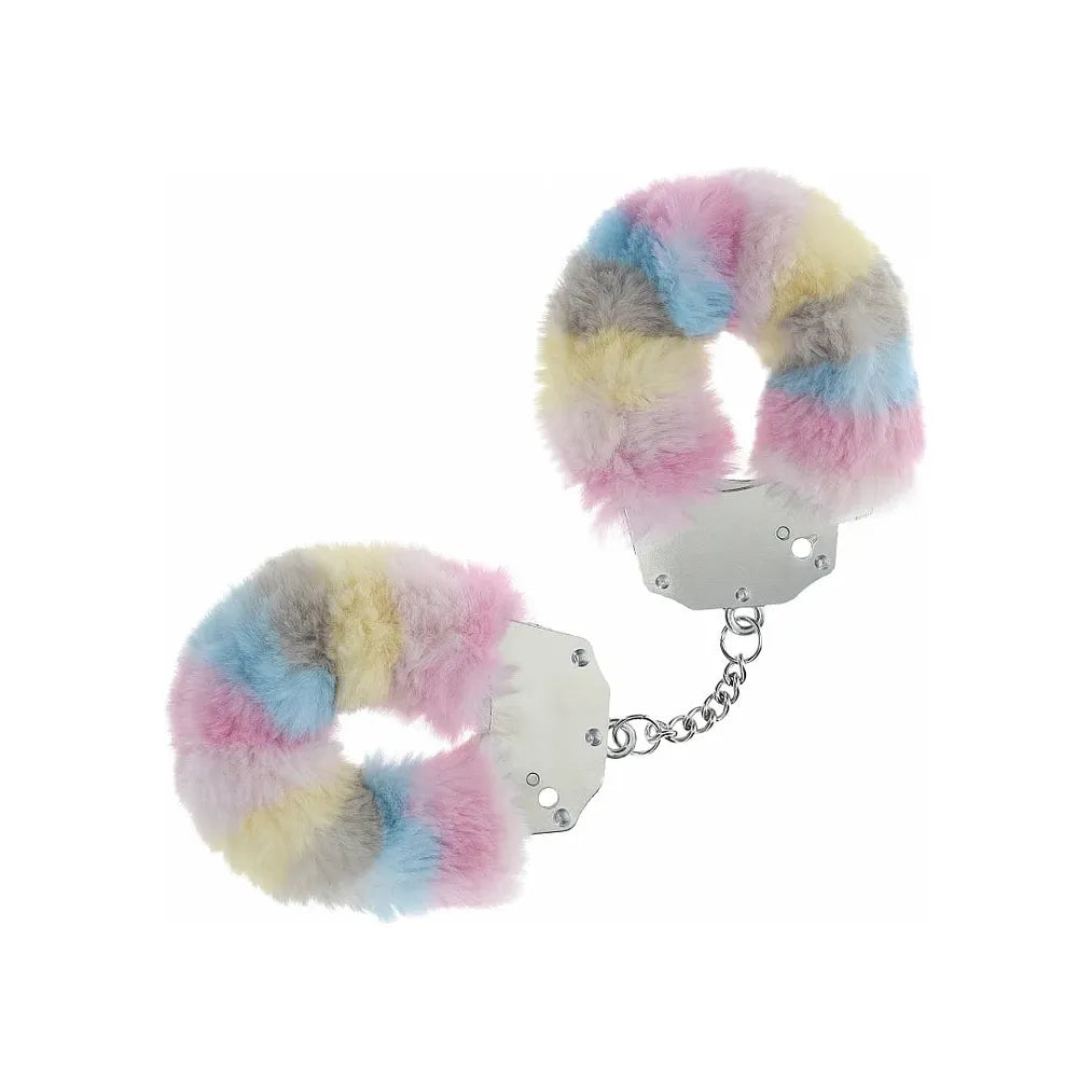 heavy duty fluffy handcuffs in pastel