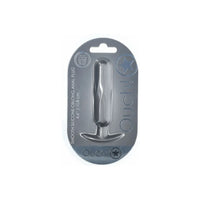 smooth silicone anal pplug with bottom base in grey