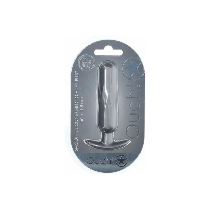 smooth silicone anal pplug with bottom base in grey