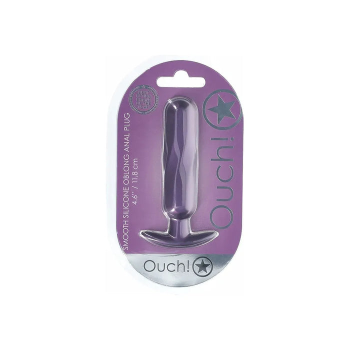 smooth silicone anal pplug with bottom base in purple