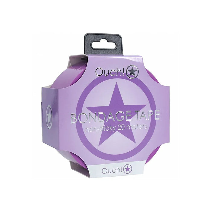 Purple packaging of Ouch! bondage tape with a star design on a white background