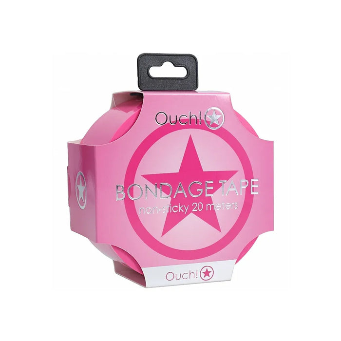 Pink packaging of Ouch! bondage tape with a star design on a white background