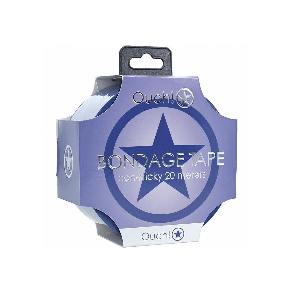 Ouch! bondage tape packaging with a star design on a white background
