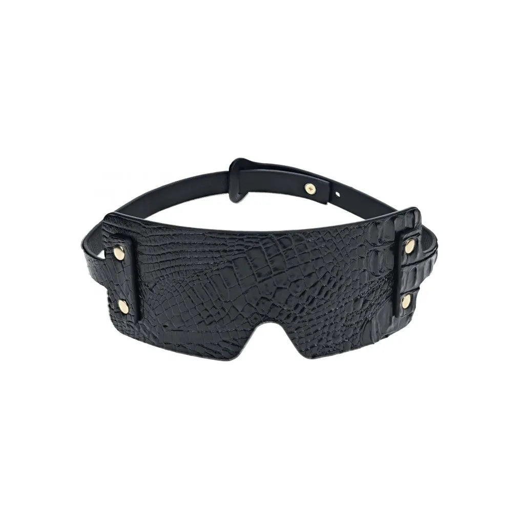 black and gold square blindfold