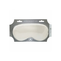Satin blindfold in packaging with brand logo on a white background