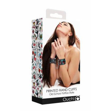 ouch tattoo printed wrist cuffs by shots source adult toys