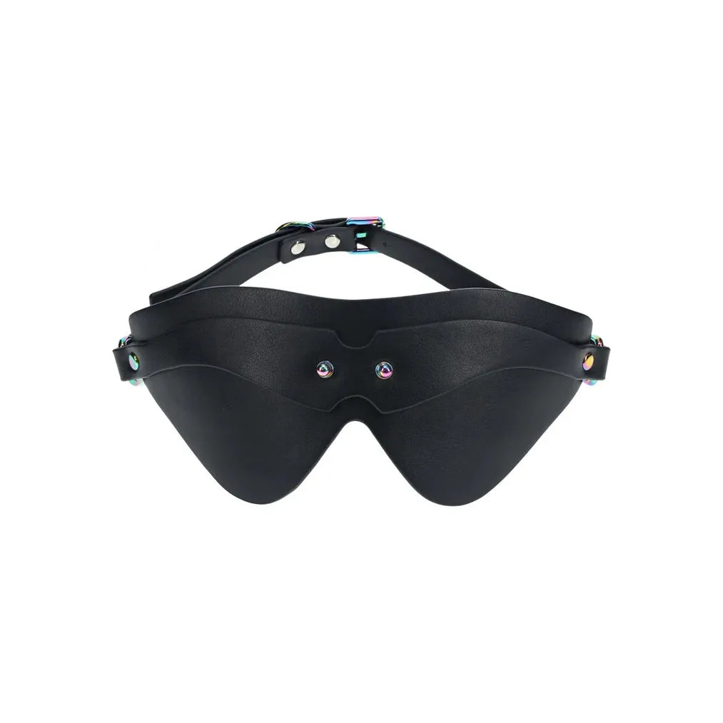 black leather blindfold