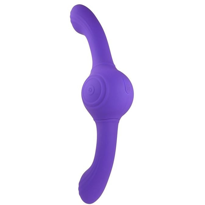 purple silicone 11" gyrating double ended dildo