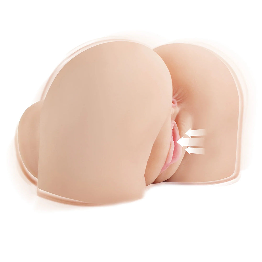 pdx elite realistic ass and vagina masturbator with super good vibrations, powerful suction technology 