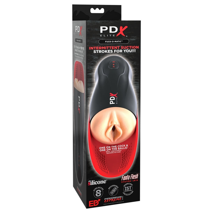 PDX Elite packaging with a silicone masturbator on a white background