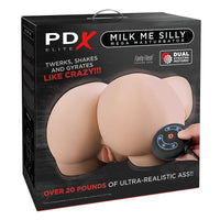 Mega masturbator packaging with text and product image on a black background