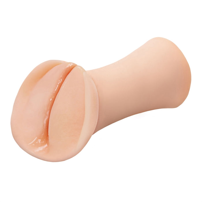 beige masturbator with a vaginal opening and a large slit 